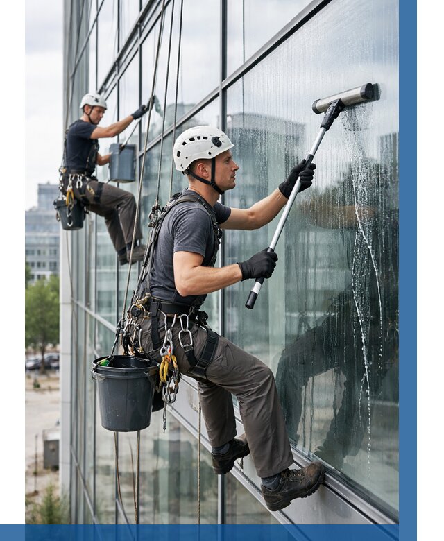 Мойка витражей альпинистами в Сосновоборске от 724 р. под ключ|ВЫСОТНИК-Ссб