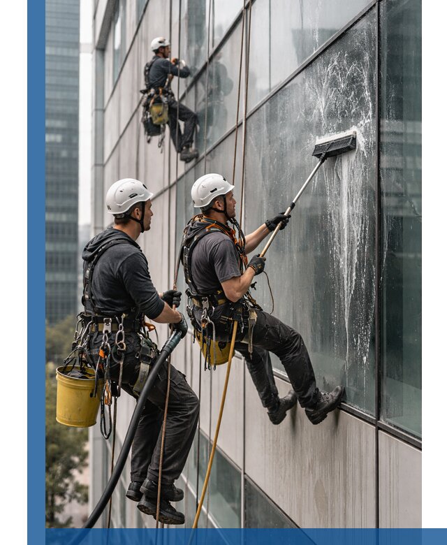 Профессиональная высотная мойка фасадов зданий в Сосновоборске