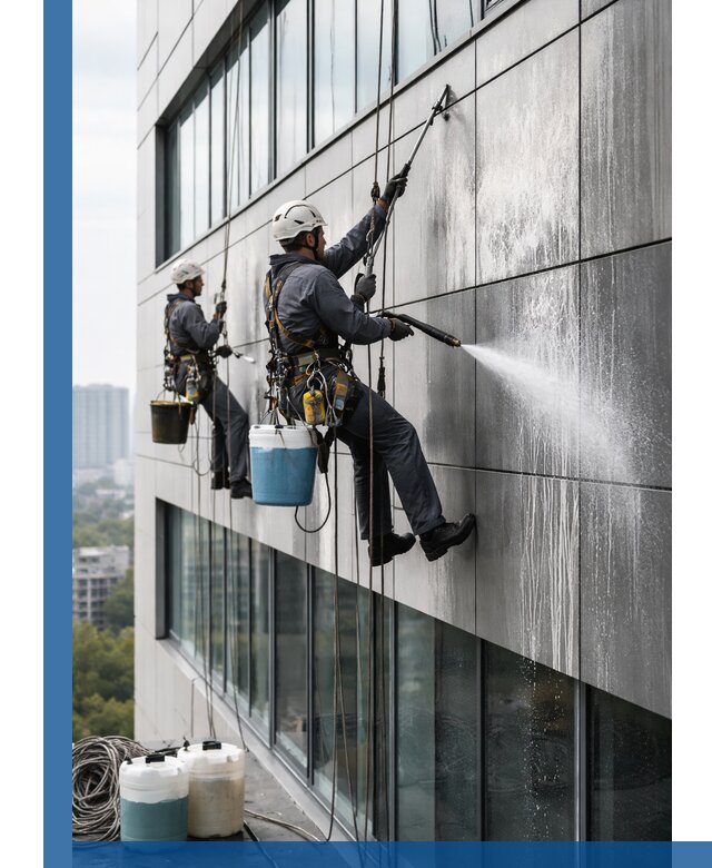 Профессиональная мойка вентилируемых фасадов в Сосновоборске