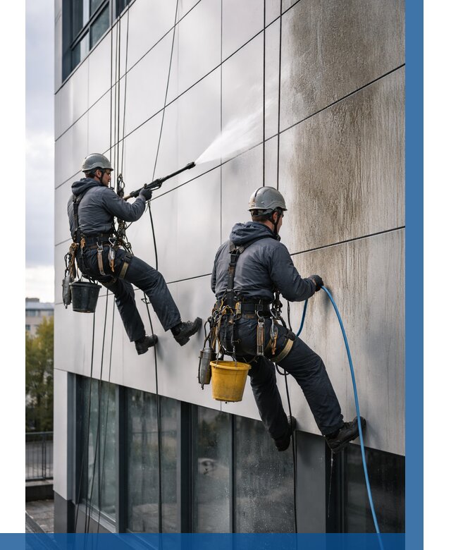 Мойка фасада из композита в Сосновоборске по цене от 310 р. | ВЫСОТНИК-Ссб