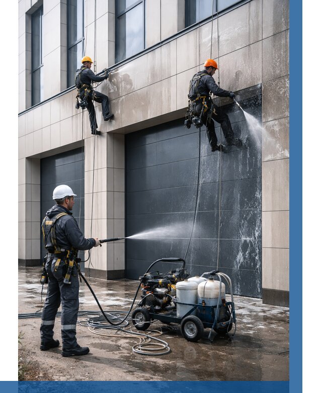 Послестроительная мойка фасада в Сосновоборске от 310 р. | ВЫСОТНИК-Ссб