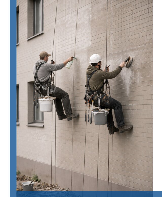 Удаление высолов с фасада зданий в Сосновоборске без повреждений и следов