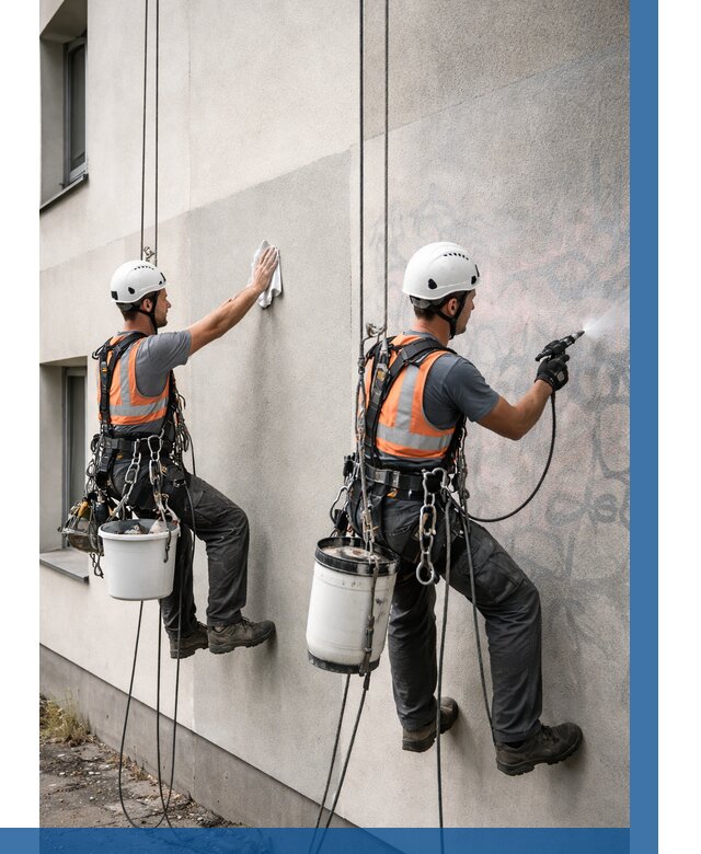 Антиграффити покрытие фасада в Сосновоборске от 621 р. | ВЫСОТНИК-Ссб