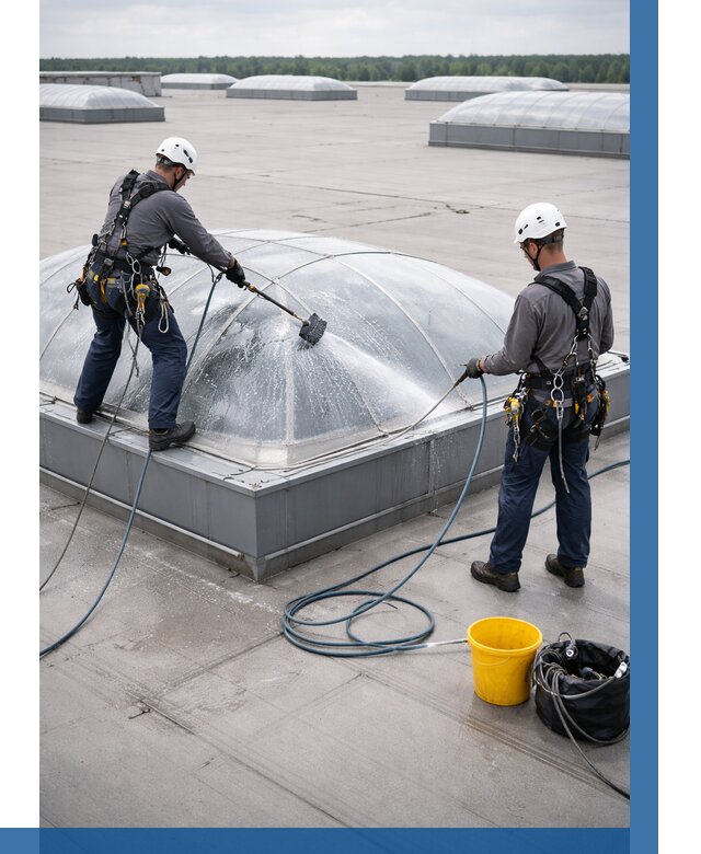 Мойка зенитных фонарей в Сосновоборске, заказать от 4655 р. | ВЫСОТНИК-Ссб