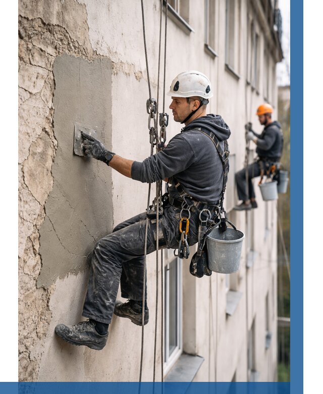 Восстановление штукатурки фасада в Сосновоборске от 1241 р. | ВЫСОТНИК-Ссб