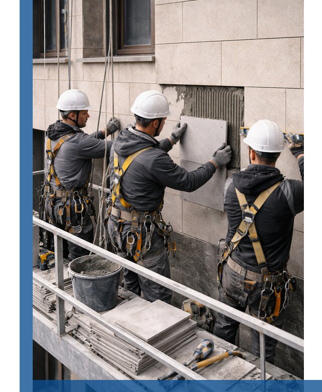 Ремонт облицовки фасада плиткой в Сосновоборске с гарантией