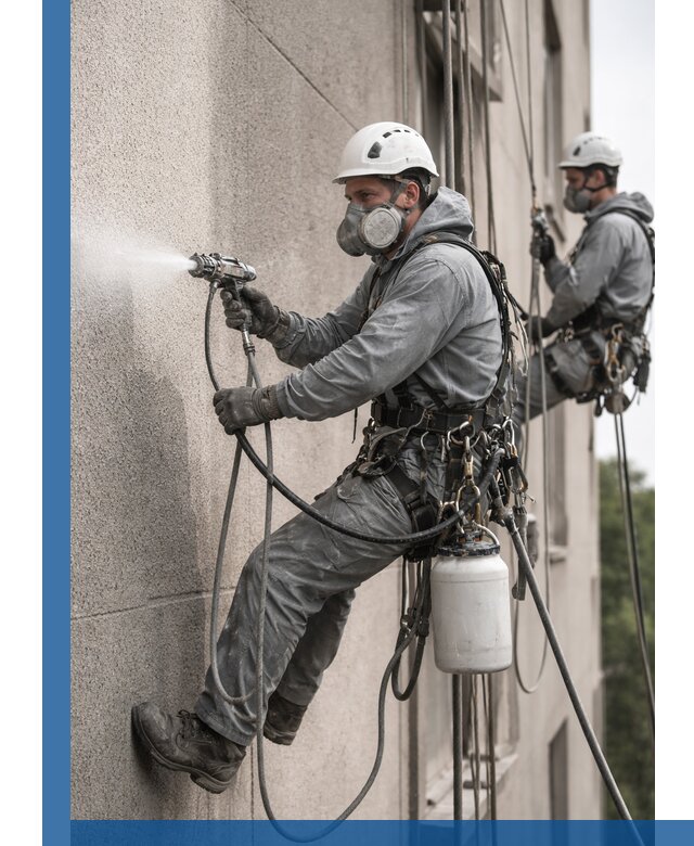 Безвоздушная покраска фасадов зданий в Сосновоборске профессионально