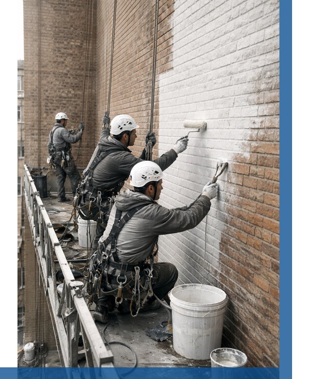 Покраска кирпичного фасада в Сосновоборске от 362 р. | ВЫСОТНИК-Ссб