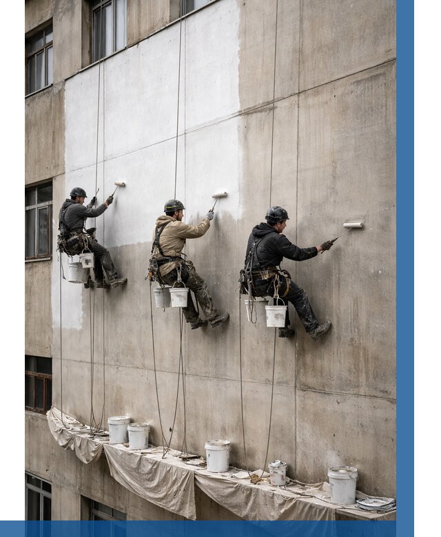 Покраска бетонного фасада в Сосновоборске от 362 р за м2 | ВЫСОТНИК-Ссб