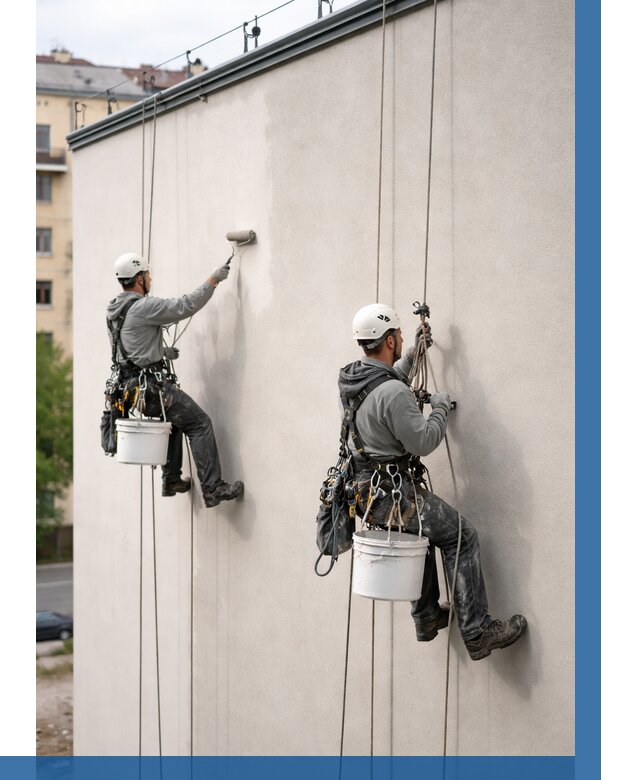 Покраска оштукатуренного фасада в Сосновоборске от 331 р. | ВЫСОТНИК-Ссб