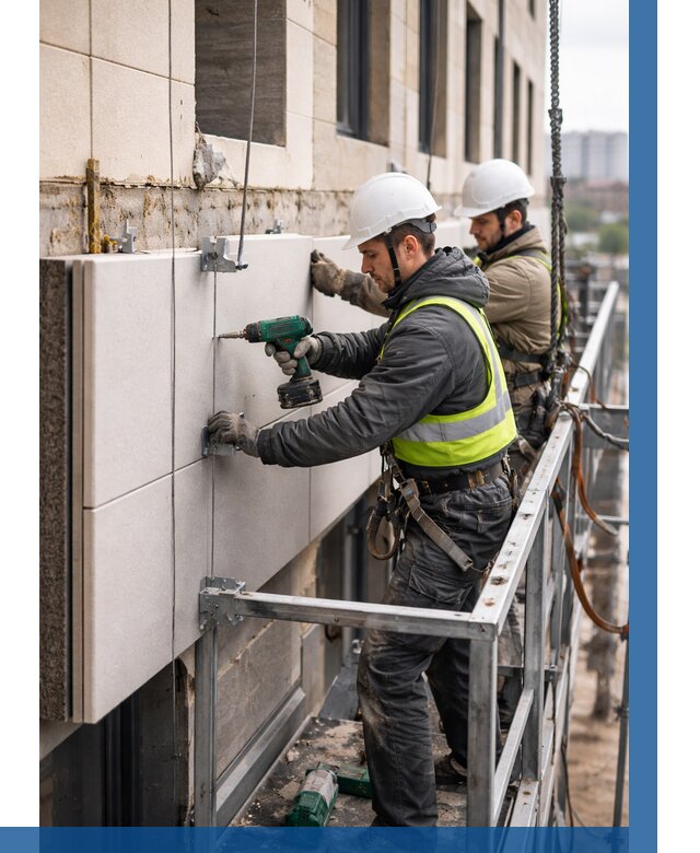 Монтаж фасадных термопанелей в Сосновоборске от 1552 р. | ВЫСОТНИК-Ссб