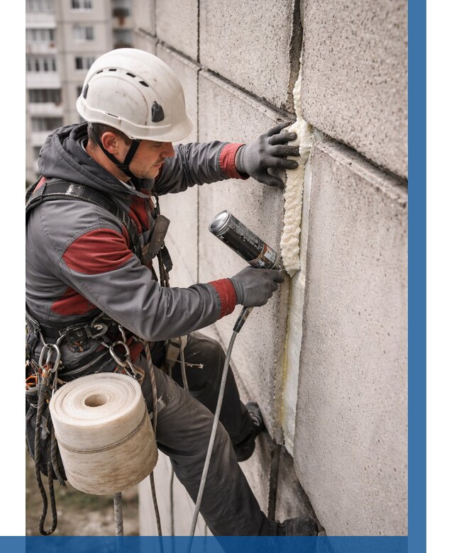 Утепление межпанельных швов в Сосновоборске от 724 р. | ВЫСОТНИК-Ссб