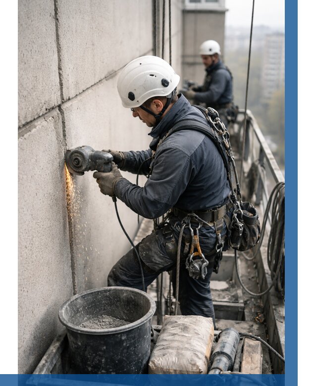 Штробление межпанельных швов в Сосновоборске от 1241 р. | ВЫСОТНИК-Ссб