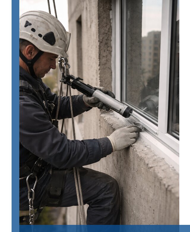 Герметизация оконных швов снаружи в Сосновоборске профессионально