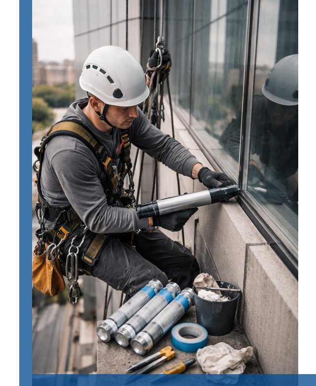 Герметизация стыков витража в Сосновоборске для герметичных фасадов