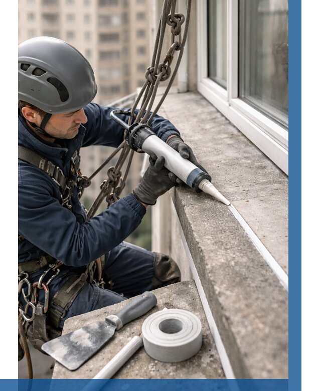 Герметизация балконного козырька в Сосновоборске от 4655 р. | ВЫСОТНИК-Ссб