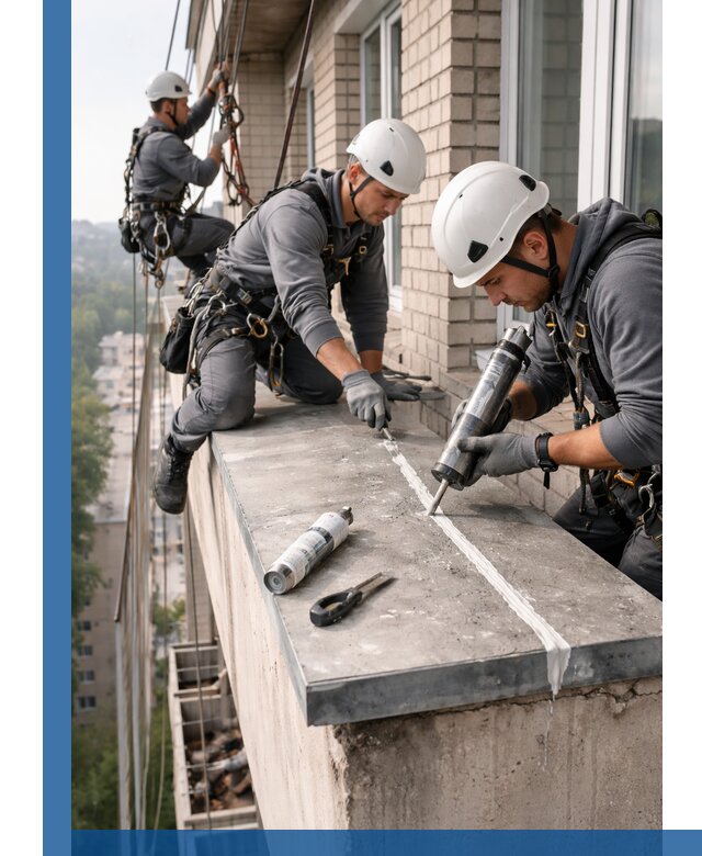 Герметизация балконного козырька в Сосновоборске профессионально