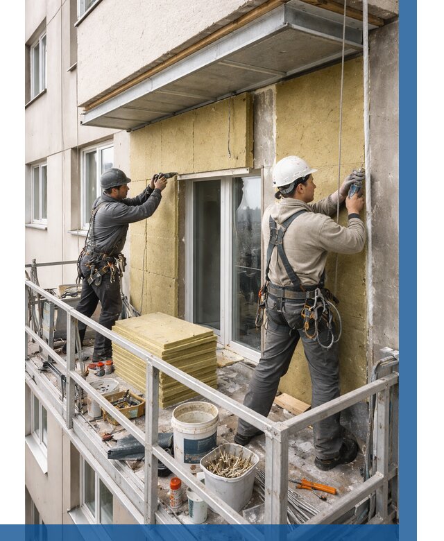 Утепление балкона снаружи в Сосновоборске от 1655 р. под ключ ВЫСОТНИК-Ссб