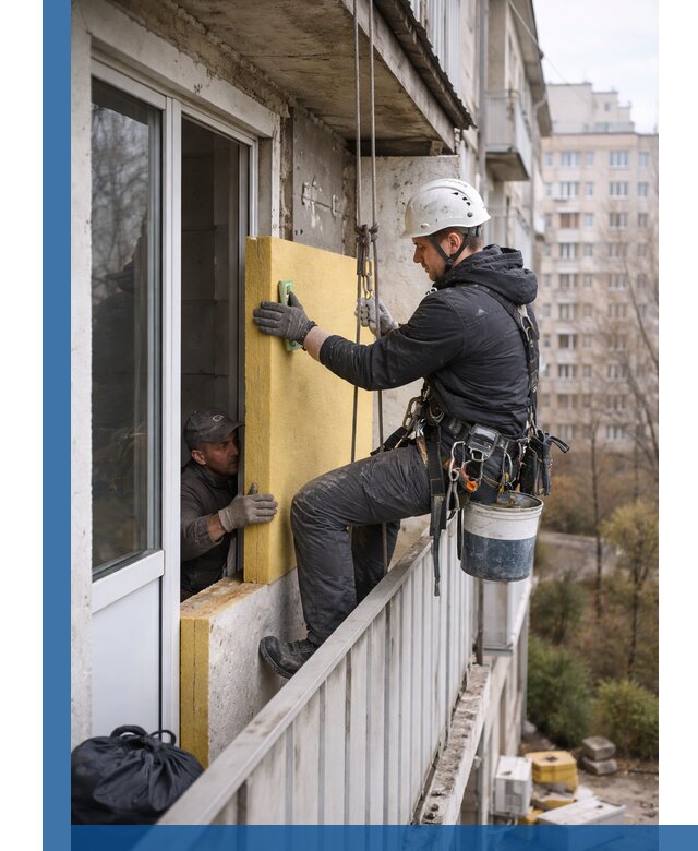 Профессиональное утепление балкона снаружи в Сосновоборске под ключ