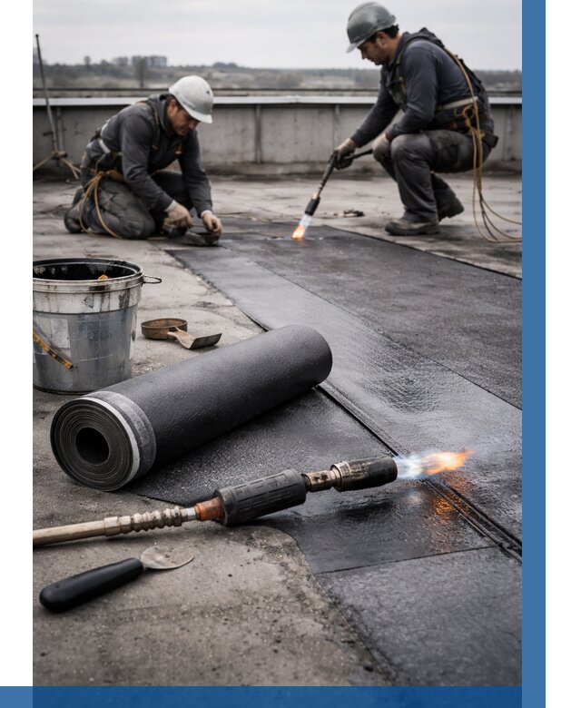 Ремонт рулонной кровли в Сосновоборске от 672 р. | ВЫСОТНИК-Ссб