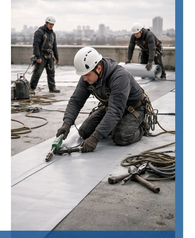 Ремонт мембранной кровли в Сосновоборске от 1862 р./м2 | ВЫСОТНИК-Ссб