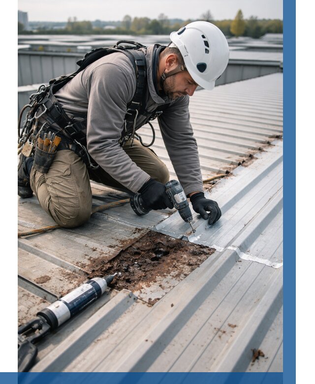 Ремонт профнастила на кровле в Сосновоборске от 724 р. | ВЫСОТНИК-Ссб