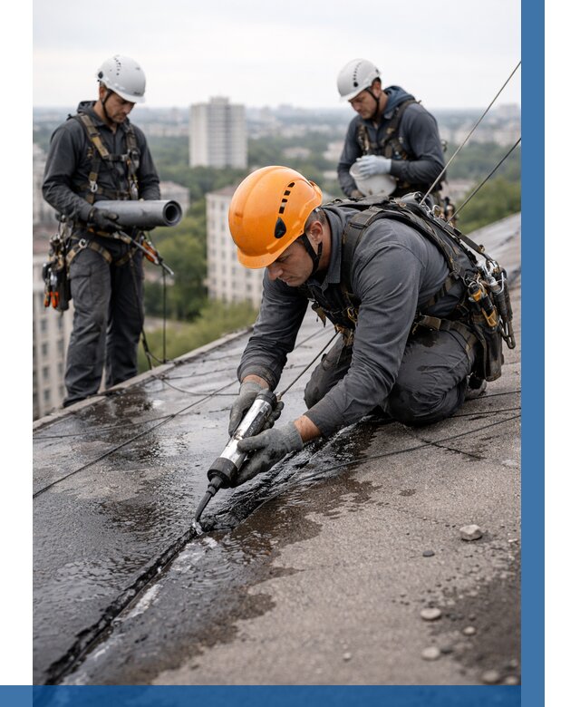 Устранение протечек кровли в Сосновоборске от 12414 р. | ВЫСОТНИК-Ссб