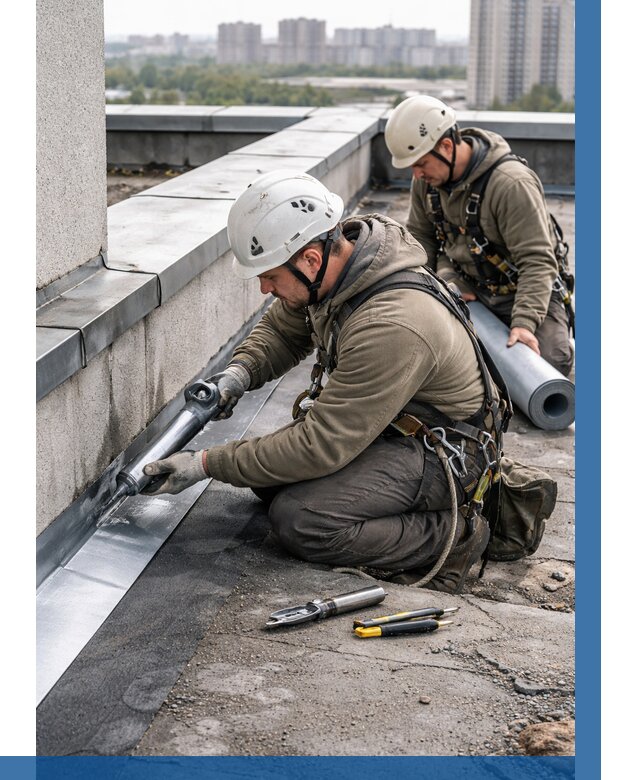 Ремонт кровельных примыканий в Сосновоборске от 1241 р. | ВЫСОТНИК-Ссб