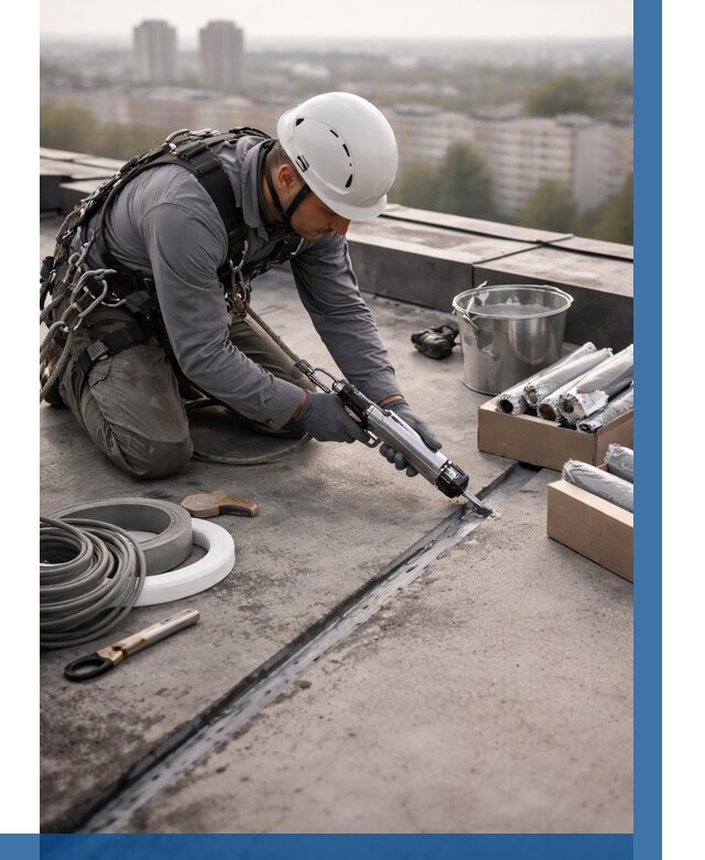 Герметизация швов кровли в Сосновоборске от 466 р./м2 | ВЫСОТНИК-Ссб