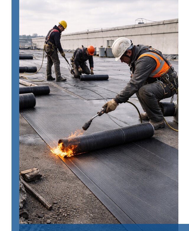 Монтаж наплавляемой кровли в Сосновоборске профессионально