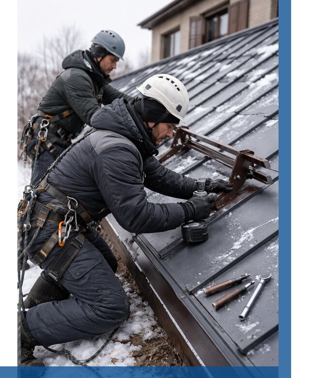 Монтаж снегозадержателей в Сосновоборске от 466 р. | ВЫСОТНИК-Ссб