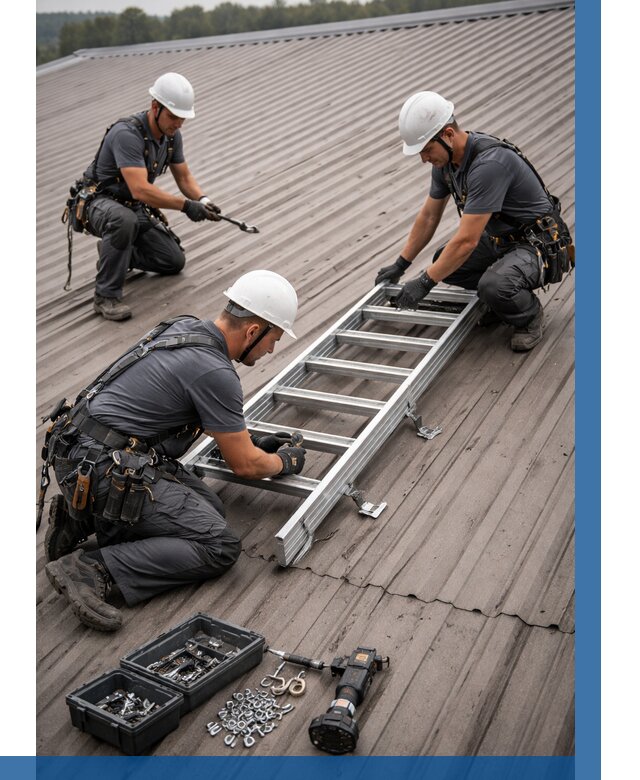 Монтаж кровельной лестницы в Сосновоборске от 4655 р. | ВЫСОТНИК-Ссб