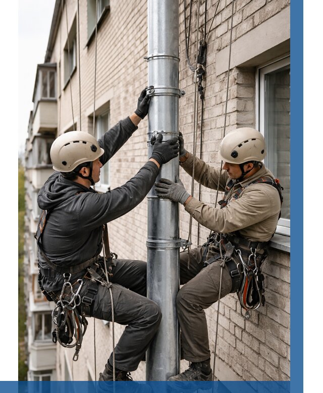 Замена водосточных труб в Сосновоборске от 6724 р. | ВЫСОТНИК-Ссб