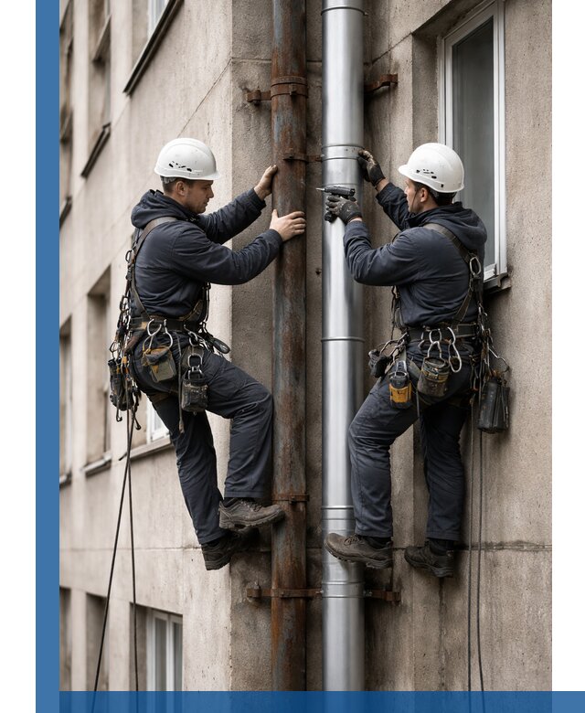 Замена водосточных труб в Сосновоборске: монтаж и демонтаж под ключ