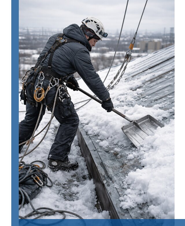 Профессиональная очистка кровли от снега и наледи в Сосновоборске