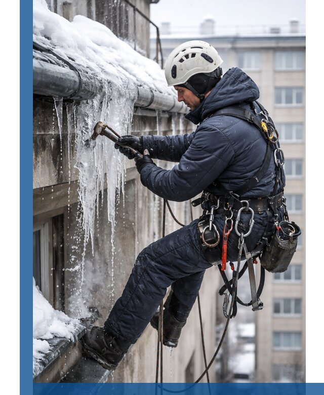 Удаление наледи и чистка водостоков в Сосновоборске оперативно и безопасно