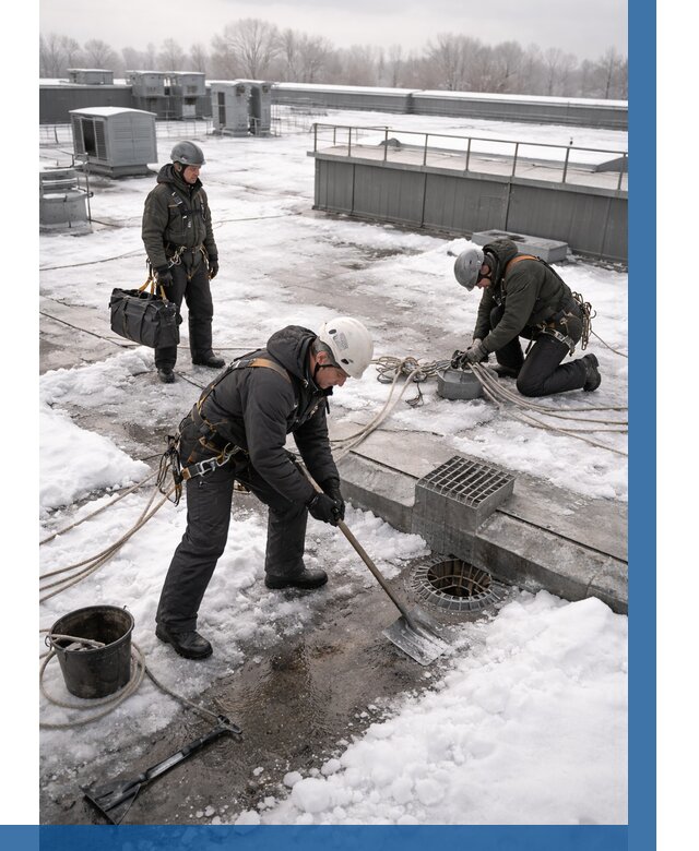 Абонентское обслуживание кровли зимой в Сосновоборске от 8276 р. | ВЫСОТНИК-Ссб