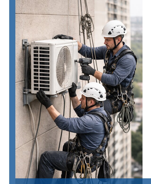 Монтаж внешнего блока кондиционера в Сосновоборске установка и крепление