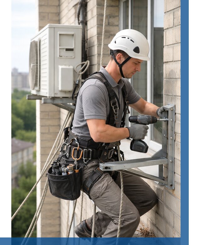 Установка кронштейнов кондиционера в Сосновоборске от 3621 р. | ВЫСОТНИК-Ссб