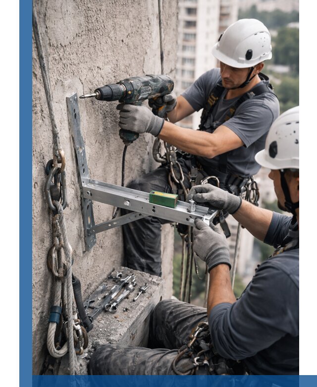 Установка кронштейнов кондиционера и крепежа в Сосновоборске