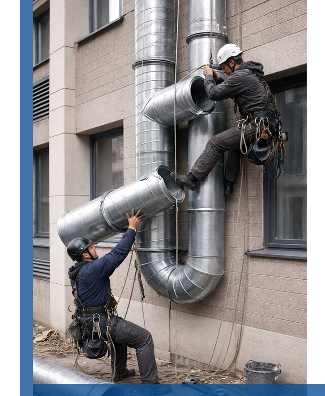 Монтаж фасадных воздуховодов в Сосновоборске с герметизацией и крепежом