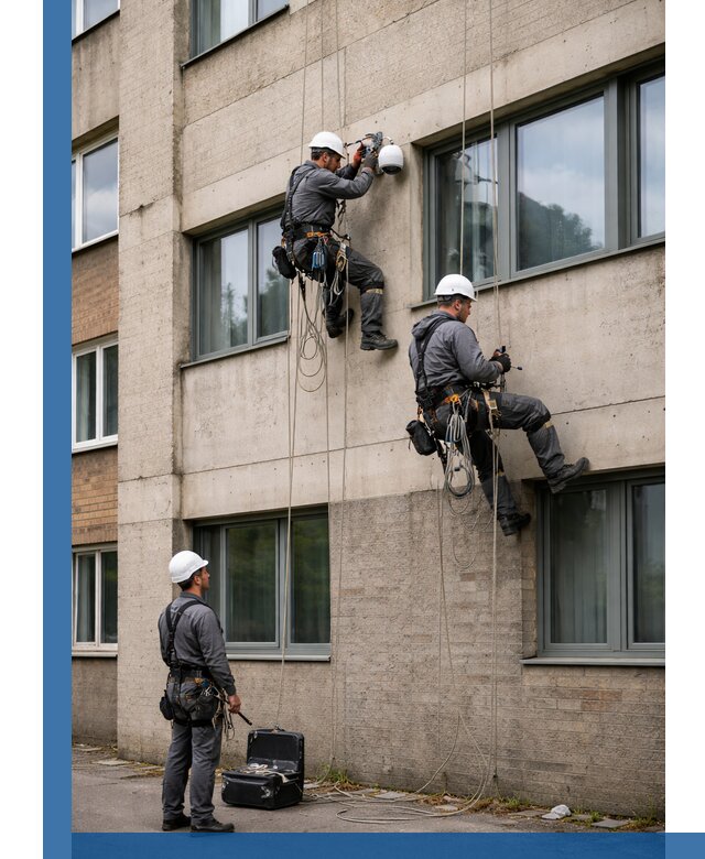 Монтаж фасадных камер видеонаблюдения в Сосновоборске под ключ