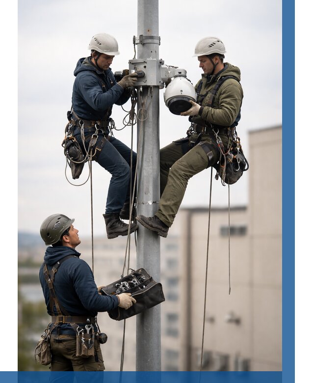 Установка видеокамер на мачте в Сосновоборске от 8793 р. | ВЫСОТНИК-Ссб