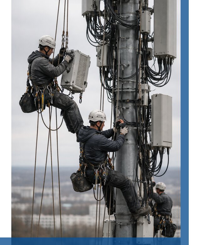 Монтаж оборудования связи на мачте в Сосновоборске от 7759 р. | ВЫСОТНИК-Ссб