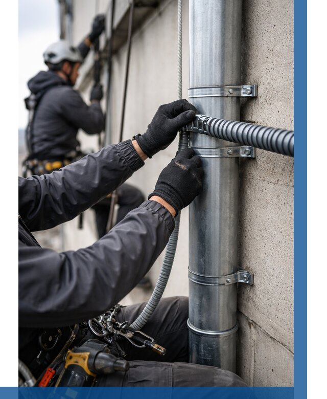 Монтаж гофры для кабеля в Сосновоборске от 310 р. | ВЫСОТНИК-Ссб