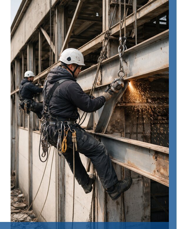 Демонтаж металлоконструкций на высоте в Сосновоборске от 6724р. |ВЫСОТНИК-Ссб