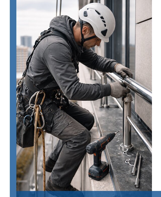 Монтаж ограждений на высоте в Сосновоборске для зданий и конструкций