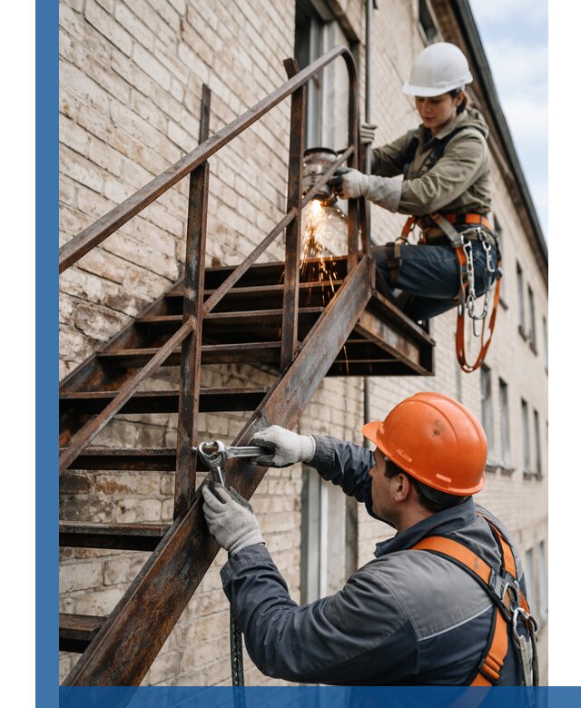Ремонт и восстановление пожарных лестниц с выездом в Сосновоборске