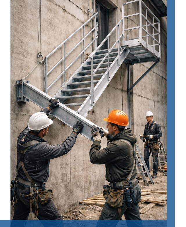 Монтаж металлических лестниц в Сосновоборске от 15518 р. | ВЫСОТНИК-Ссб