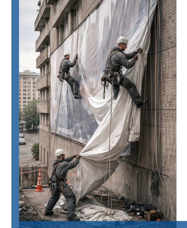 Демонтаж баннеров с фасада в Сосновоборске оперативно и безопасно